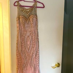 Grown, pink with attached beaded design